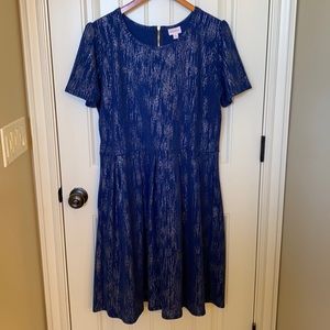 Lularoe Elegant Amelia - 3x Navy & Silver